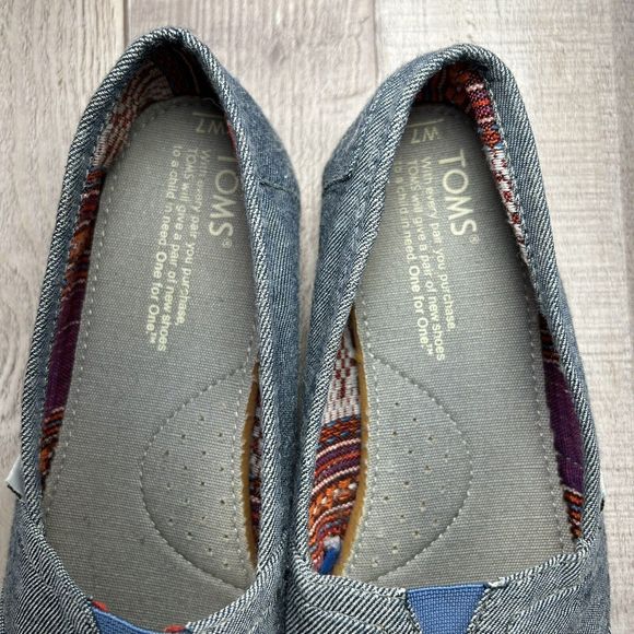Toms Women's Alpargata Slip On Flats Casual Shoes Chambray Blue Size 7.5 - Picture 12 of 13